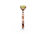 Rose gold Fancy Yellow Cushion  Solitaire Diamond Ring with Bamboo Band and Four-Prong Setting_53