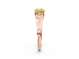 Rose gold Fancy Yellow Cushion  Solitaire Diamond Ring with Cathedral Band and Four-Prong Setting_68