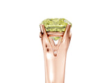 Rose gold Fancy Yellow Cushion  Solitaire Diamond Ring with Cathedral Band and Four-Prong Setting_71
