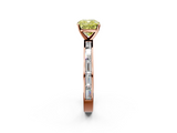 Rose gold Fancy Yellow Cushion  Solitaire Diamond Ring with Channel-Set Baguette Band and Four-Prong Setting_51