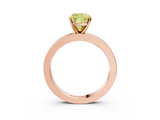Rose gold Fancy Yellow Cushion  Solitaire Diamond Ring with Channel-Set Baguette Band and Four-Prong Setting_52