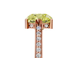 Rose gold Fancy Yellow Cushion  Solitaire Diamond Ring with Channel Set Band and Bezel Prong Setting_61