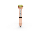 Rose gold Fancy Yellow Cushion  Solitaire Diamond Ring with Channel-Set Band and Four-Prong Setting_5