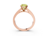 Rose gold Fancy Yellow Cushion  Solitaire Diamond Ring with Channel-Set Band and Four-Prong Setting_6