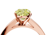 Rose gold Fancy Yellow Cushion  Solitaire Diamond Ring with Channel-Set Band and Four-Prong Setting_7