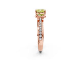 Rose gold Fancy Yellow Cushion  Solitaire Diamond Ring with Channel Set Band and Six-Prong Setting_49