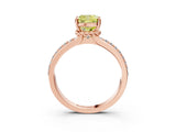 Rose gold Fancy Yellow Cushion  Solitaire Diamond Ring with Channel Set Band and Six-Prong Setting_50