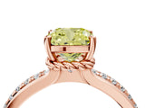 Rose gold Fancy Yellow Cushion  Solitaire Diamond Ring with Channel Set Band and Six-Prong Setting_51
