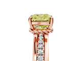 Rose gold Fancy Yellow Cushion  Solitaire Diamond Ring with Channel Set Band and Six-Prong Setting_52