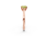 Rose gold Fancy Yellow Cushion  Solitaire Diamond Ring with Four-Prong Setting and Classic Band_5