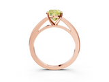 Rose gold Fancy Yellow Cushion  Solitaire Diamond Ring with Four-Prong Setting and Classic Band_6