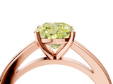 Rose gold Fancy Yellow Cushion  Solitaire Diamond Ring with Four-Prong Setting and Classic Band_7