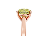 Rose gold Fancy Yellow Cushion  Solitaire Diamond Ring with Four-Prong Setting and Classic Band_8