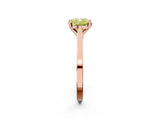 Rose gold Fancy Yellow Cushion  Solitaire Diamond Ring with Four-Prong Setting and Tapered Band 3