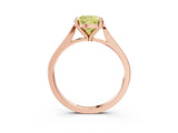 Rose gold Fancy Yellow Cushion  Solitaire Diamond Ring with Four-Prong Setting and Tapered Band 4