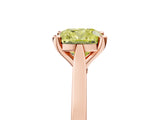 Rose gold Fancy Yellow Cushion  Solitaire Diamond Ring with Four-Prong Setting and Tapered Band