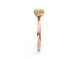 Rose gold Fancy Yellow Cushion  Solitaire Diamond Ring with Four-Prong Setting on a Plain Band_23