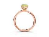 Rose gold Fancy Yellow Cushion  Solitaire Diamond Ring with Four-Prong Setting on a Plain Band_24