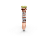 Rose gold Fancy Yellow Cushion  Solitaire Diamond Ring with Milgrain Pavé Band and Four-Prong Setting_21