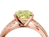 Rose gold Fancy Yellow Cushion  Solitaire Diamond Ring with Milgrain Pavé Band and Four-Prong Setting_23