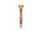 Rose gold Fancy Yellow Cushion  Solitaire Diamond Ring with Milgrain and Black Enamel X Pattern Band_185