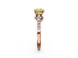 Rose gold Fancy Yellow Cushion  Solitaire Diamond Ring with Pavé Band and Four-Prong Setting_114