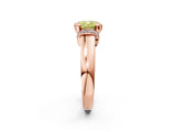 Rose gold Fancy Yellow Cushion  Solitaire Diamond Ring with Pave Band and Six-Prong Setting_34