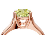 Rose gold Fancy Yellow Cushion  Solitaire Diamond Ring with Six-Prong Cathedral Setting_36
