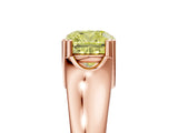 Rose gold Fancy Yellow Cushion  Solitaire Diamond Ring with Six-Prong Cathedral Setting_37