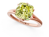 Rose gold Fancy Yellow Cushion  Solitaire Diamond Ring with Six-Prong Setting and Tapered Band_17