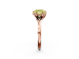 Rose gold Fancy Yellow Cushion  Solitaire Diamond Ring with Six-Prong Setting and Tapered Band_18