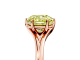 Rose gold Fancy Yellow Cushion  Solitaire Diamond Ring with Six-Prong Setting and Tapered Band_21