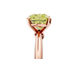 Rose gold Fancy Yellow Cushion  Solitaire Diamond Ring with Six-Prong Setting on a Classic Band 5