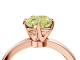 Rose gold Fancy Yellow Cushion  Solitaire Diamond Ring with Six-Prong Setting on a Classic Band_7