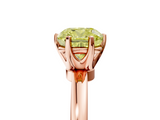 Rose gold Fancy Yellow Cushion  Solitaire Diamond Ring with Six-Prong Setting on a Classic Band_8