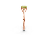 Rose gold Fancy Yellow Cushion  Solitaire Diamond Ring with Split Shank and Four-Prong Setting_14