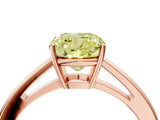 Rose gold Fancy Yellow Cushion  Solitaire Diamond Ring with Split Shank and Four-Prong Setting_16
