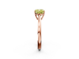 Rose gold Fancy Yellow Cushion  Solitaire Diamond Ring with Split Shank and Four-Prong Setting_22