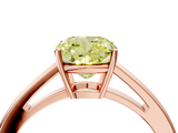 Rose gold Fancy Yellow Cushion  Solitaire Diamond Ring with Split Shank and Four-Prong Setting_24