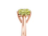 Rose gold Fancy Yellow Cushion  Solitaire Diamond Ring with Split Shank and Four-Prong Setting_25