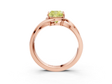 Rose gold Fancy Yellow Cushion  Solitaire Diamond Ring with Split Shank and Prong Setting_45