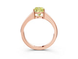 Rose gold Fancy Yellow Cushion  Solitaire Diamond Ring with Tapered Band and Four-Prong Setting_52