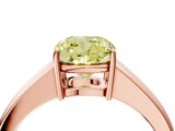 Rose gold Fancy Yellow Cushion  Solitaire Diamond Ring with Tapered Band and Four-Prong Setting_53