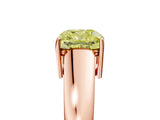 Rose gold Fancy Yellow Cushion  Solitaire Diamond Ring with Tapered Band and Four-Prong Setting_54