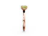 Rose gold Fancy Yellow Cushion  Solitaire Diamond Ring with Thin Band and Four-Prong Setting_5