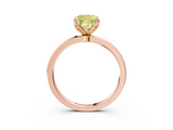 Rose gold Fancy Yellow Cushion  Solitaire Diamond Ring with Thin Band and Four-Prong Setting_6