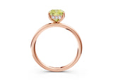Rose gold Fancy Yellow Cushion  Solitaire Diamond Ring with a Classic Band and Four-Prong Setting 3
