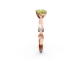 Rose gold Fancy Yellow Cushion  Solitaire Diamond Twisted Band with Four-Prong Setting_81
