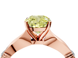 Rose gold Fancy Yellow Cushion  Solitaire Diamond Twisted Band with Four-Prong Setting_83