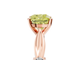 Rose gold Fancy Yellow Cushion  Solitaire Diamond Twisted Band with Four-Prong Setting_84